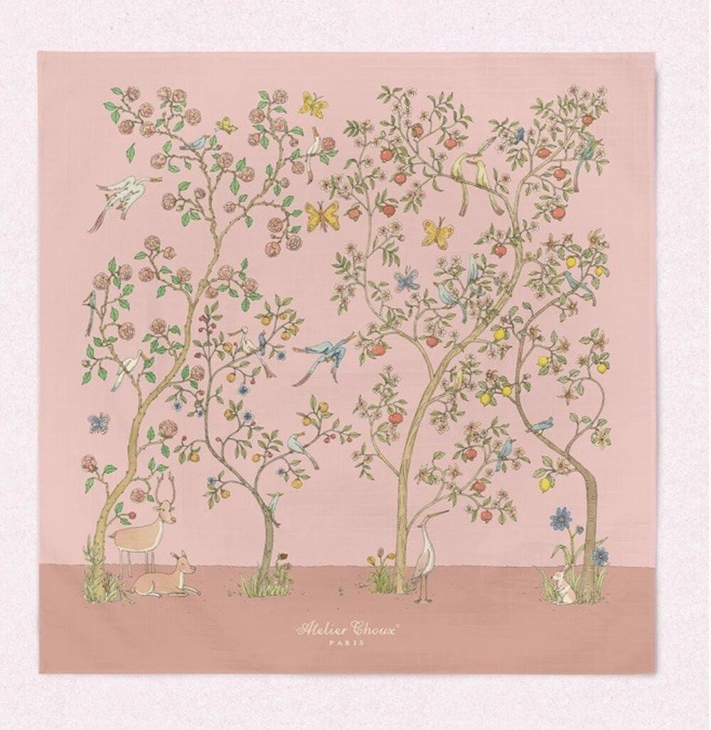 ATELIER CHOUX Atelier Choux Pink Bloom Swaddle Blanket NIB NEW